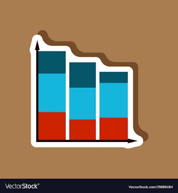 Paper sticker on stylish background economic chart vector image
