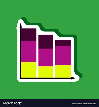 Paper sticker on stylish background economic chart vector image