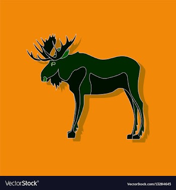 Paper sticker on stylish background elk vector image