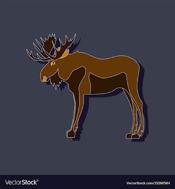 Paper sticker on stylish background elk vector image