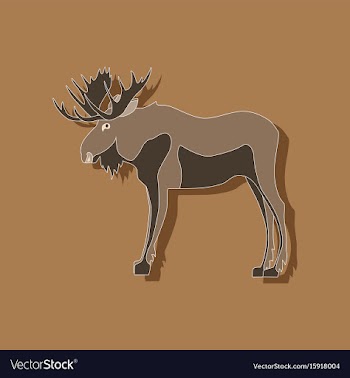 Paper sticker on stylish background elk vector image