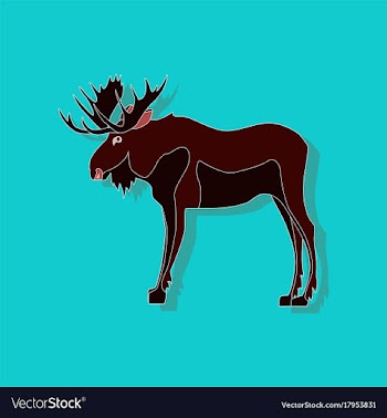 Paper sticker on stylish background elk vector image