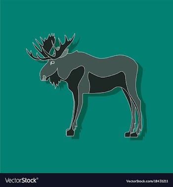 Paper sticker on stylish background elk vector image
