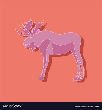 Paper sticker on stylish background elk vector image