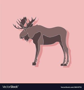 Paper sticker on stylish background elk vector image