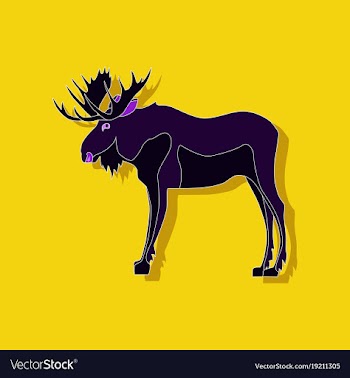 Paper sticker on stylish background elk vector image