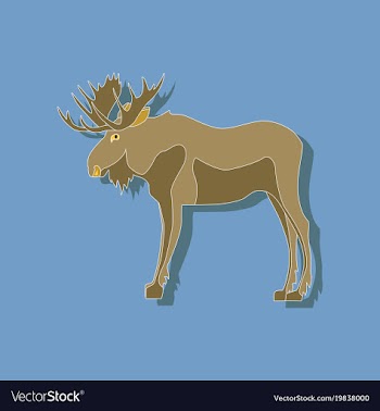Paper sticker on stylish background elk vector image