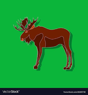 Paper sticker on stylish background elk vector image
