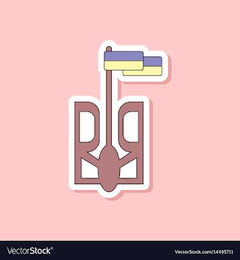 Paper sticker on stylish background emblem of vector image