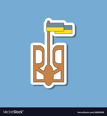 Paper sticker on stylish background emblem of vector image