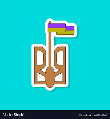 Paper sticker on stylish background emblem of vector image