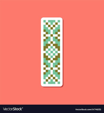 Paper sticker on stylish background embroidery vector image