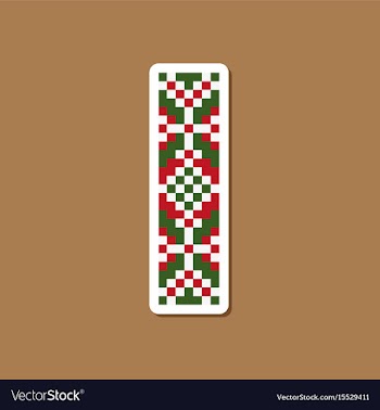 Paper sticker on stylish background embroidery vector image