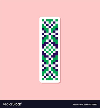 Paper sticker on stylish background embroidery vector image