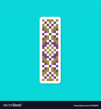 Paper sticker on stylish background embroidery vector image