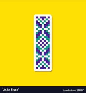 Paper sticker on stylish background embroidery vector image