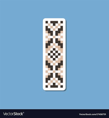 Paper sticker on stylish background embroidery vector image