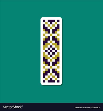 Paper sticker on stylish background embroidery vector image