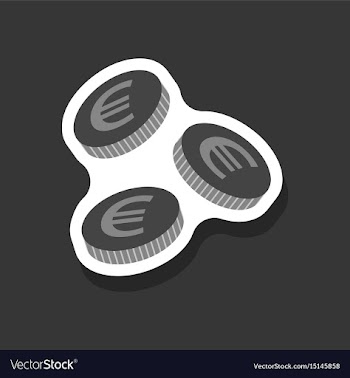 Paper sticker on stylish background euro cents vector image