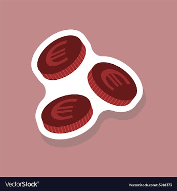 Paper sticker on stylish background euro cents vector image