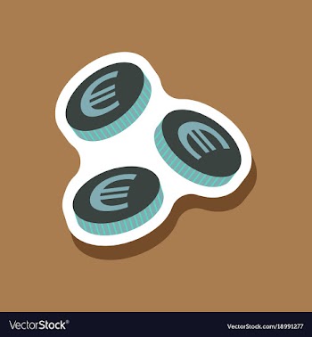 Paper sticker on stylish background euro cents vector image