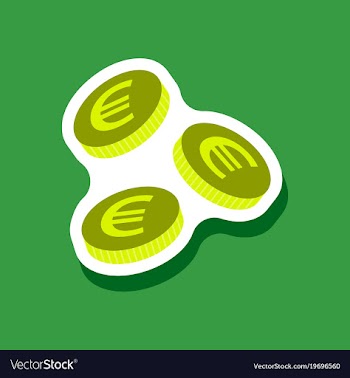 Paper sticker on stylish background euro cents vector image