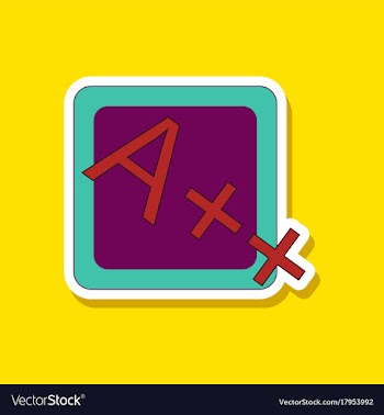 Paper sticker on stylish background exam score vector image