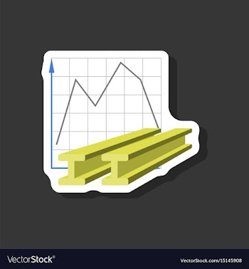Paper sticker on stylish background falling graph vector image
