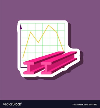 Paper sticker on stylish background falling graph vector image