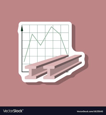 Paper sticker on stylish background falling graph vector image