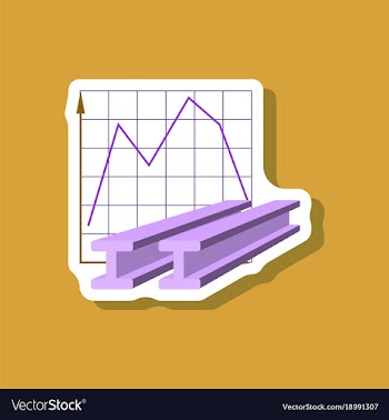 Paper sticker on stylish background falling graph vector image