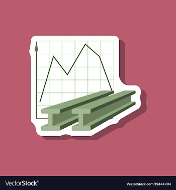 Paper sticker on stylish background falling graph vector image
