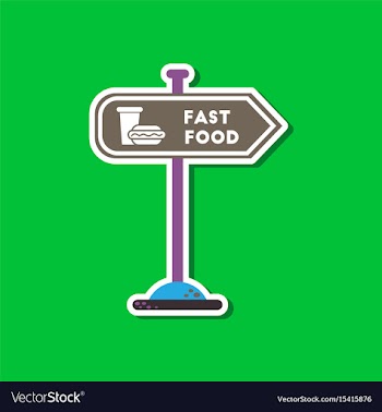 Paper sticker on stylish background fast food sign vector image