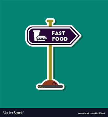 Paper sticker on stylish background fast food sign vector image
