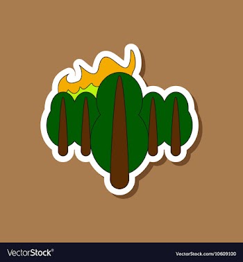 Paper sticker on stylish background fire in the vector image