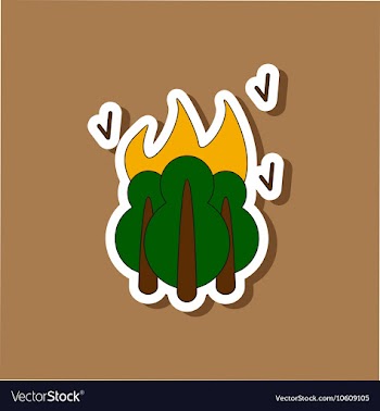 Paper sticker on stylish background fire in the vector image