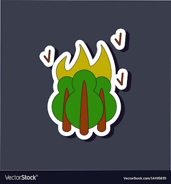 Paper sticker on stylish background fire in the vector image
