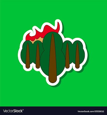 Paper sticker on stylish background fire in the vector image