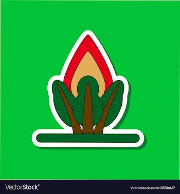Paper sticker on stylish background fire in the vector image