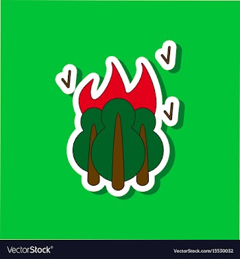 Paper sticker on stylish background fire in the vector image