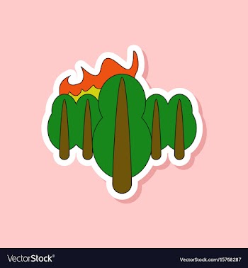 Paper sticker on stylish background fire in the vector image