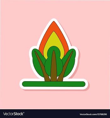 Paper sticker on stylish background fire in the vector image