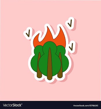 Paper sticker on stylish background fire in the vector image
