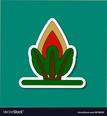 Paper sticker on stylish background fire in the vector image