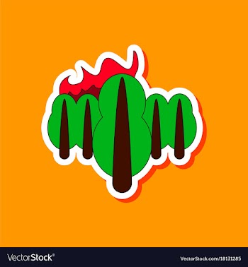 Paper sticker on stylish background fire in the vector image