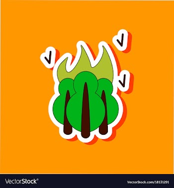 Paper sticker on stylish background fire in the vector image