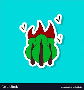 Paper sticker on stylish background fire in the vector image