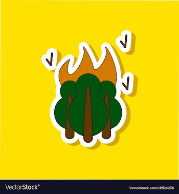 Paper sticker on stylish background fire in the vector image