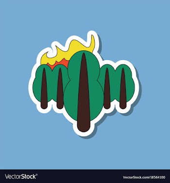 Paper sticker on stylish background fire in the vector image