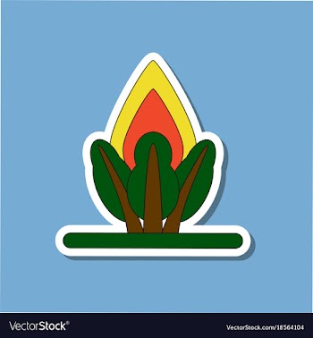 Paper sticker on stylish background fire in the vector image